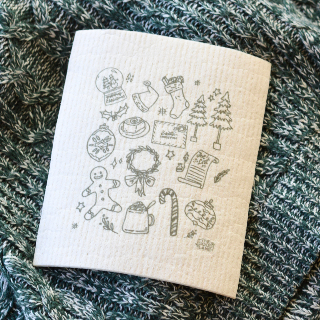 Holiday Illustration Swedish Sponge Cloth