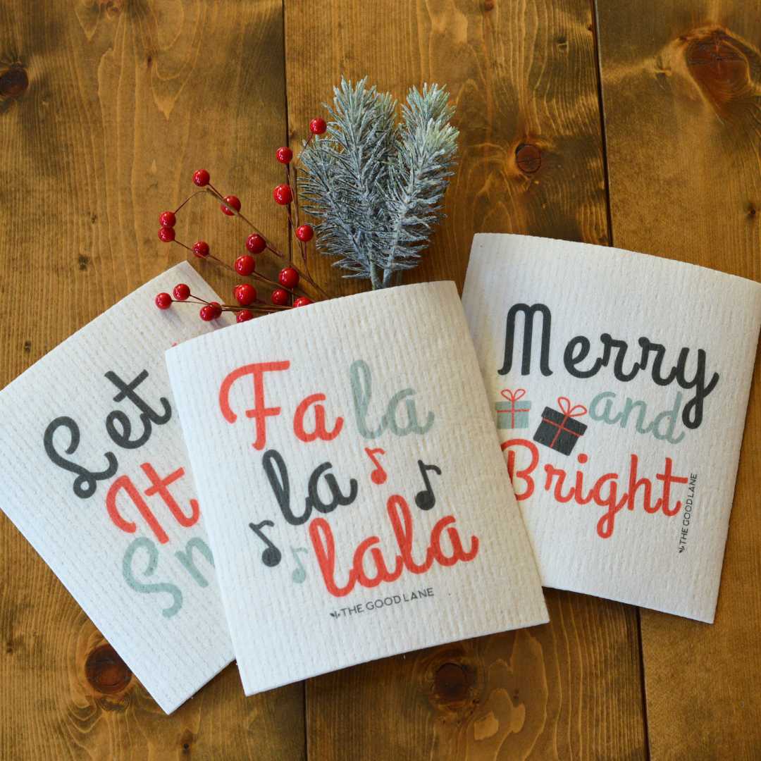 Holiday Phrases Sponge Cloth Bundle